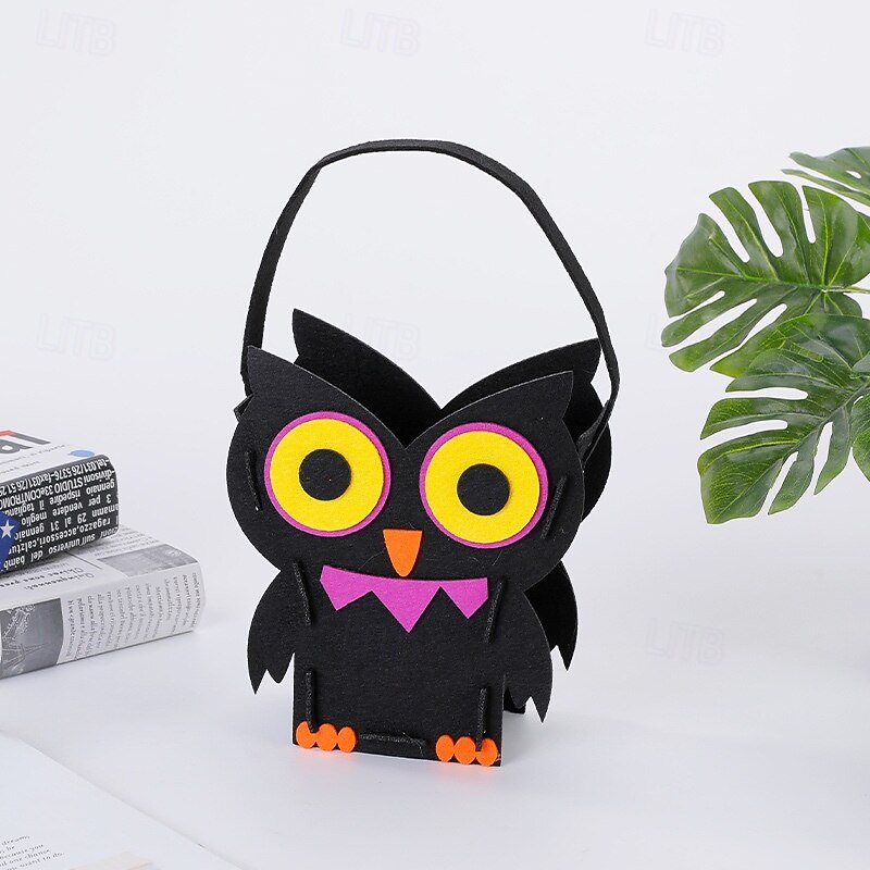 Halloween Pumpkin Buckets for Kids Trick or Treat Bags Portable Party Favor Bags Felt Candy Baskets Halloween Table Decorations3