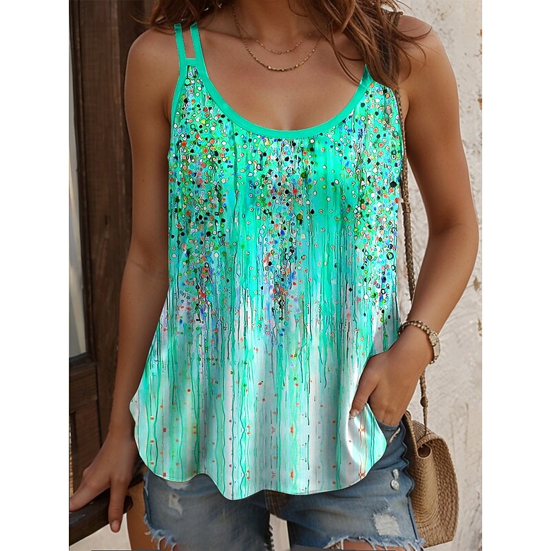 Women's Camisole Tank Top Ombre Floral Graphic Vintage Stylish Sleeveless Scoop Neck Regular Tops Daily Holiday Print Yellow Red Blue Purple Green Summer Spring4
