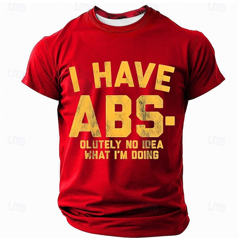 Men's Funny Pun T-Shirt: I Have ABS-olutely No Idea What I'm Doing Graphic Short Sleeve Tee2