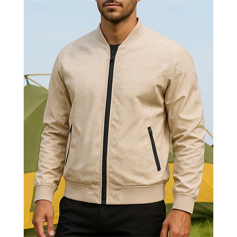 Men's Hiking Jacket Sport Jacket Outdoor Waterproof Quick Dry Lightweight Breathable Hiking Outfits Hiking Clothes Spring Autumn / Fall Jacket Tennis Golf Running Solid Color Black Army Green Khaki4