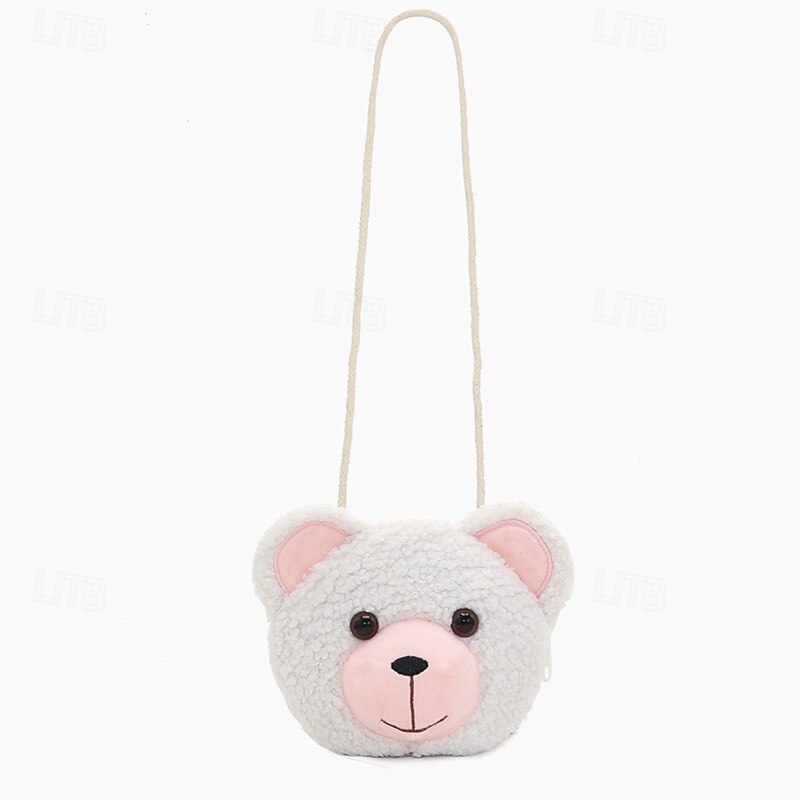 Cartoon Plush Crossbody Bag Cute Animal Bear Coin Wallet Boys and Girls Mini Shoulder Bag3