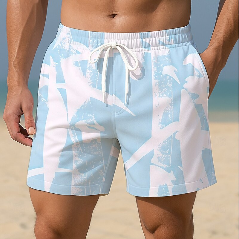 Men's Plants Bamboo Swim Trunks Swim Shorts Board Shorts Mid Waist Streetwear Hawaiian Beach Vacation Wear Side Pockets Mesh Lining Elastic Drawstring Waist Designer Clothing Apparel4