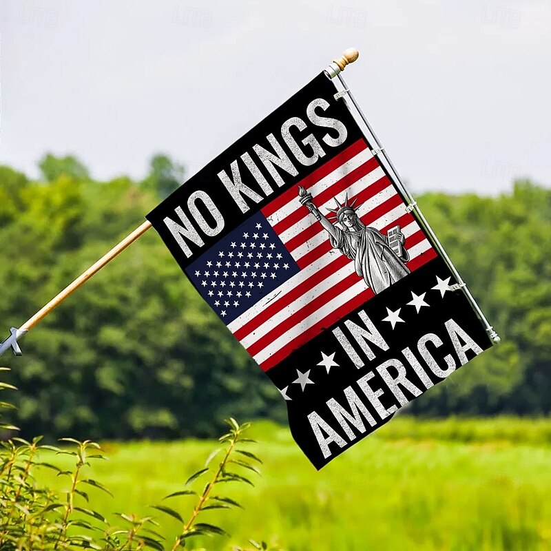 No Kings Protest Garden Flag 12 x 18 Inch Yard Flags, Small Garden Flags for Outside, Outdoor Flags, Holiday Garden Flags for All Seasons3