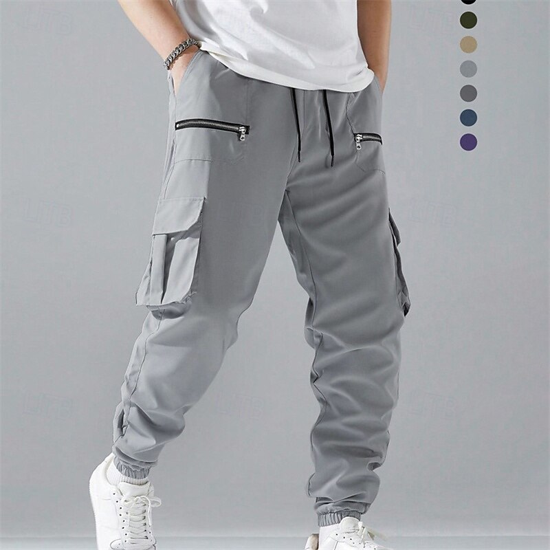 Men's Cargo Pants Hiking Pants Trousers Hiking Trousers Outdoor Regular Fit Waterproof Windproof Quick Dry Lightweight Pants / Trousers Elastic Waist Zipper Pocket Black Blue Camping / Hiking Golf