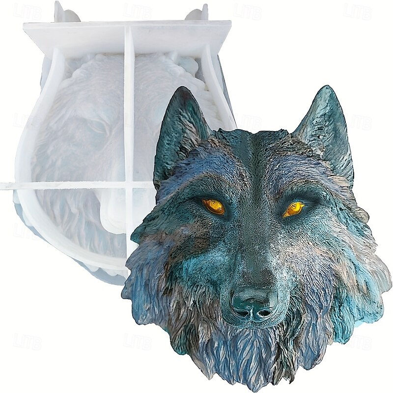Lion and Wolf Head Silicone Resin Molds Perfect for DIY Art Crafts and Home Decor2