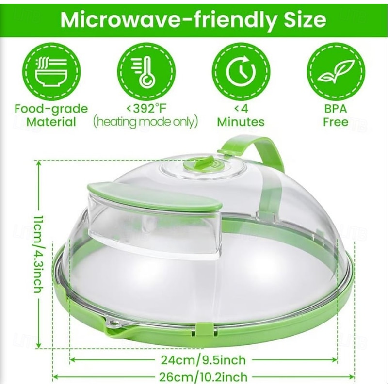 Microwave Cover for Food, High-Temperature Resistant Steam Lid with Water Injection Design, Moisture-Retaining Splatter Guard for Heating and Food Preservation3