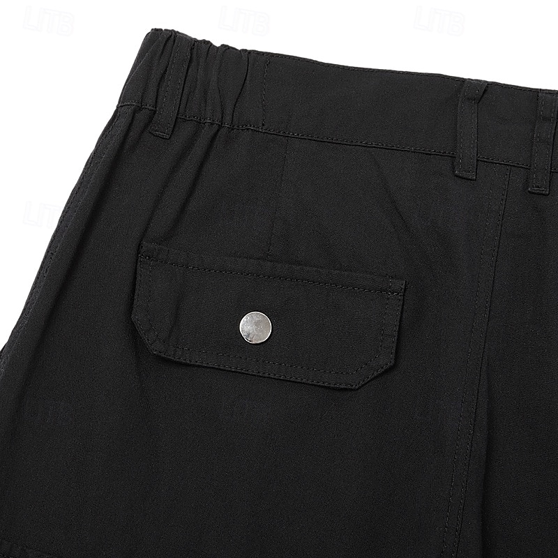 Men's Cargo Shorts Shorts Bermuda shorts Hiking Shorts Multi Pocket Straight Leg Color Block Plain Breathable Moisture Wicking Knee Length Outdoor Casual Daily Fashion Streetwear Black Micro-elastic4