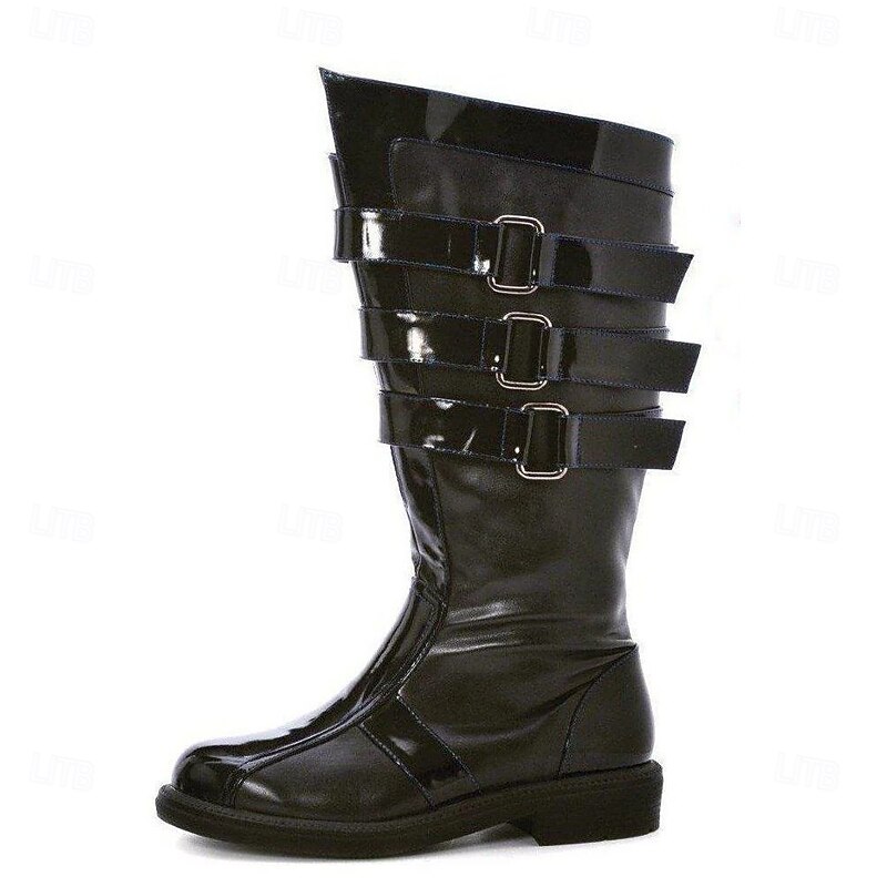 Punk & Gothic Medieval Renaissance Shoes Boots Knee High Boots Pirate Viking Crusader Fancy Dress Men's Celtic Pirate Halloween Masquerade Party & Evening LARP Ren Faire Adults' Shoes All Seasons4