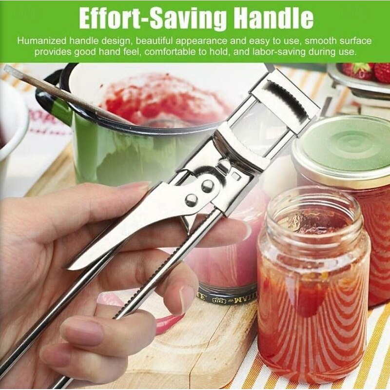 Adjustable Stainless Steel Jar Opener, Gripper Tight Lid Opener for Seniors with Arthritis and Kids, Multifunctional Jam Bottle Opener Tool for Kitchen, Easy Twist Can Opener3