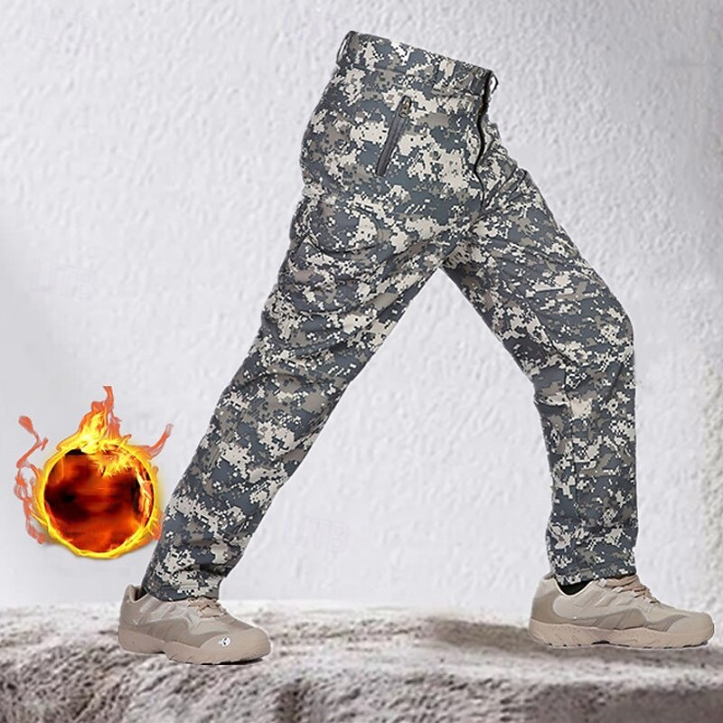 Men's Cargo Pants Hiking Pants Trousers Fleece Pants Outdoor Regular Fit Waterproof Windproof Quick Dry Lightweight Pants / Trousers Pocket Elastic Waist Green Light Green Camping / Hiking Golf