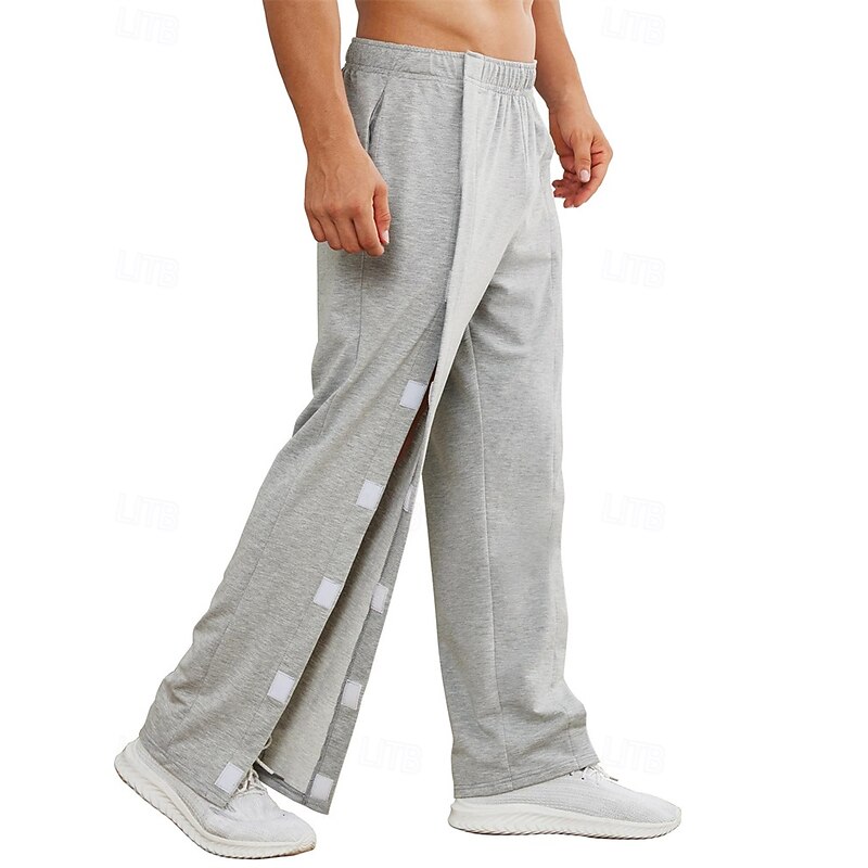 Men's Athletic Pants Sweatpants Tear Away Pants Trousers Pocket Elastic Waist Drawstring Plain Comfort Sports Outdoor Daily Fashion Casual Black Navy Blue Micro-elastic