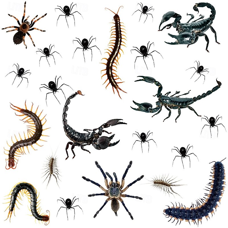 Scary Insect Wall Stickers Prank Bug Decals, Cockroach Fly Ant Centipede Scorpion Horror Stickers for Home Halloween Party Decoration and Gag Gifts3
