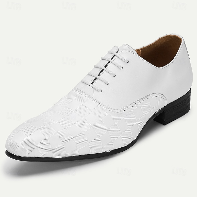 Men's White Premium Cowhide Lace-Up Shoes with Elegant Design – Formal Footwear for Business Meetings, Office Wear and Special Occasions2