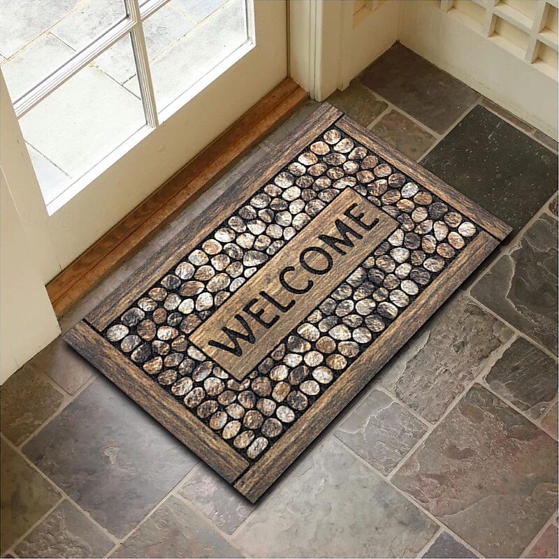 Wooden Pattern Doormat Kitchen Mat Floor Mat Non-Slip Area Rug Oil Proof Rug Indoor Outdoor Mat Bedroom Decor Bathroom Mat Entrance Rug4