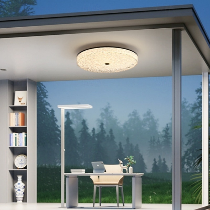 LED Modern Minimalist Round Ceiling Light for Bedroom & Living Room Stepless Dimming with Remote Control2