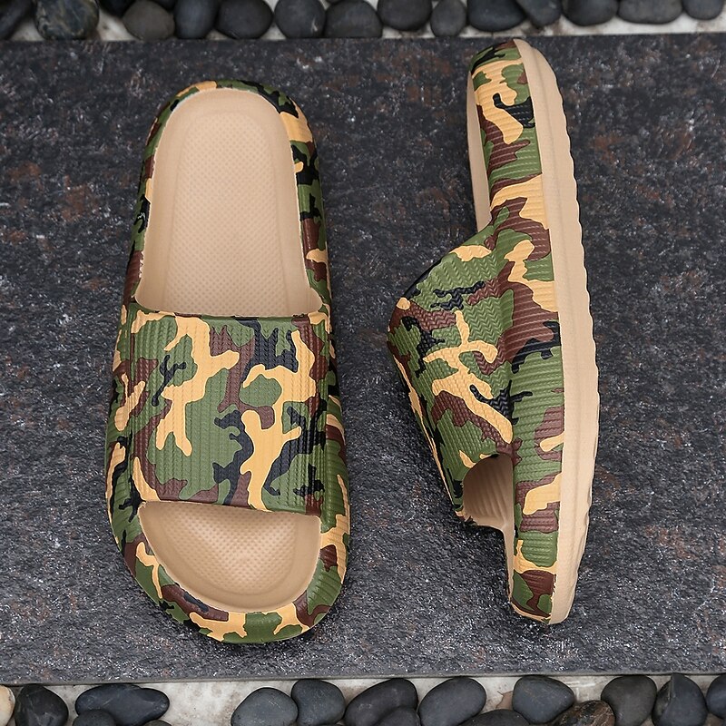 Men's Camouflage Slide Sandals, Anti-Slip Thick Sole Outdoor Slippers, Military Style Comfort Slides for Beach, Shower and Casual Wear3