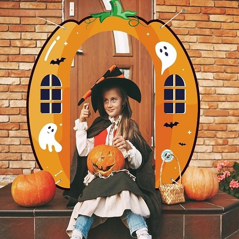 Halloween Door Hanger - Spooky and Fun Front Door Decoration - Durable Wooden Hanging Sign with Ghost, Pumpkin, or Bat Designs - Perfect for Home, Office, or Party Decor2