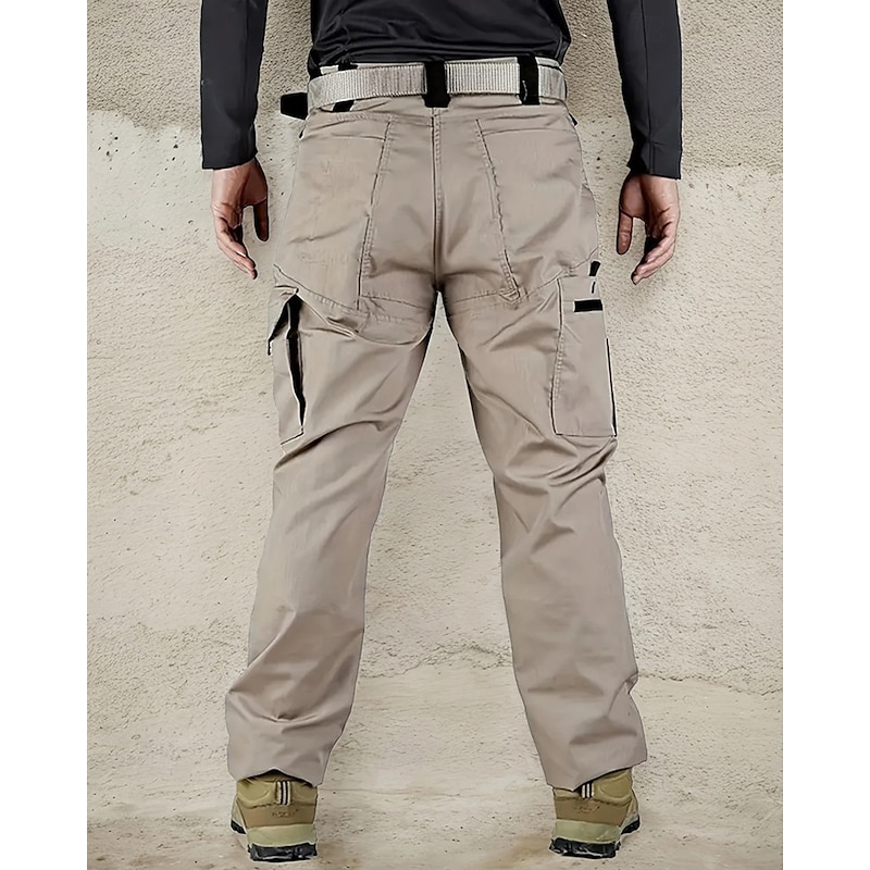 Men's Cargo Pants Tactical Pants Trousers Elastic Waist Multi Pocket Plain Waterproof Wearable Outdoor Daily Camping & Hiking Fashion Classic Black Army Green2