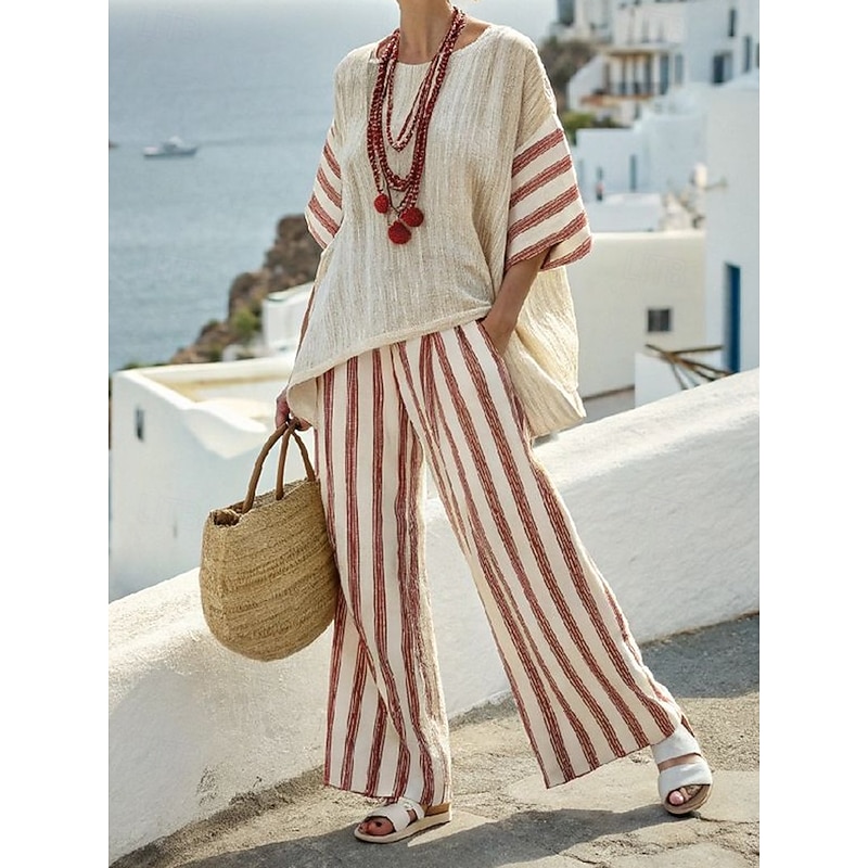 Women Tracksuit Half Sleeve Ivory Red Blue Autumn / Fall4