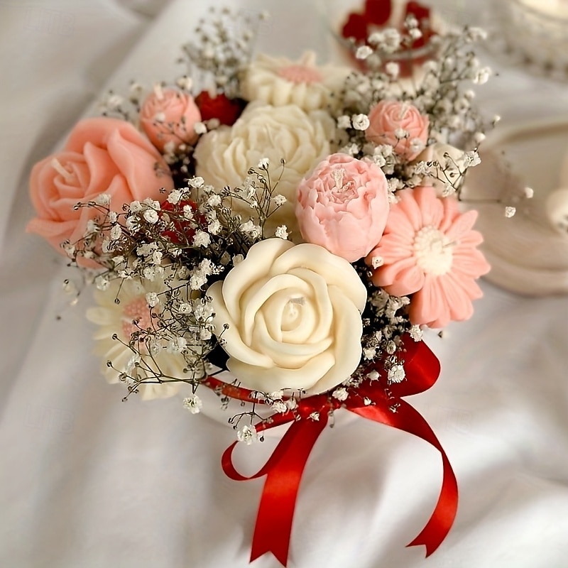 5pcs Peony Daisy Tulip Rose & Flower Bud Silicone Mold - Valentine'S Day Thanksgiving Christmas Halloween Easter Gift  DIY Candle & Soap Mold for Girlfriend & Mother  Perfect Home Decoration3