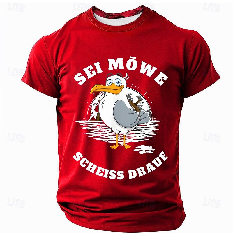 Men's Funny Graphic T-Shirt, Be a Seagull Don't Give a Shit Short Sleeve Tee, Humorous Lifestyle Apparel2