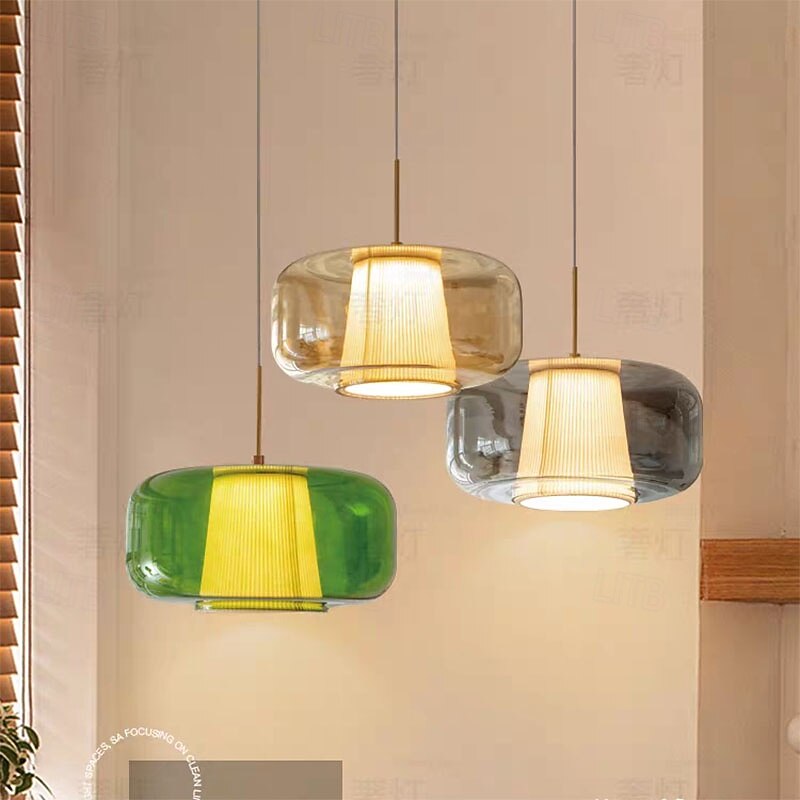 Modern Style Hanging Light, Glass Metal Chandelier,Creative Personality Aluminium Art Pendant Lamp Lampshade,Bedroom Living Room Decoration Lighting Fixtures2