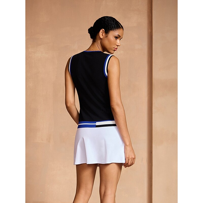 Women's Golf Polo Shirt Blue Black Sleeveless Top Ladies Golf Attire Clothes Outfits Wear Apparel2