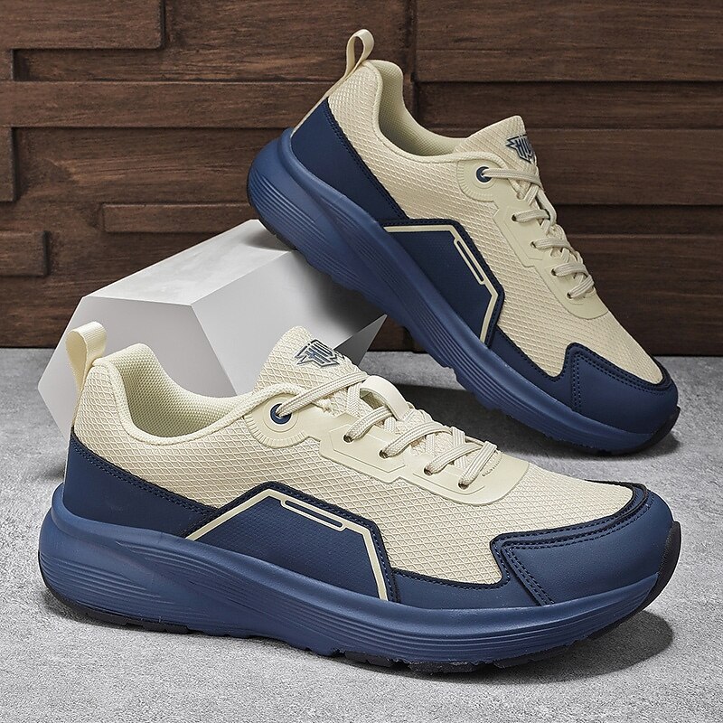 Men's Knit Mesh Sneakers with Blue Contrast Sole – Lightweight and Breathable Sports Shoes for Running, Daily Training, City Travel and Active Lifestyles4