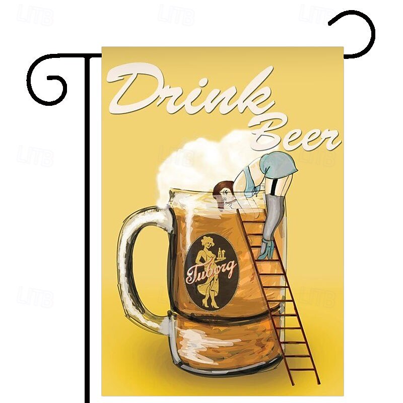 Oktoberfest Garden Flag German Bavarian 12 x 18 Inch Yard Flags, Small Garden Flags for Outside, Outdoor Flags,Beer Design Holiday Garden Flags