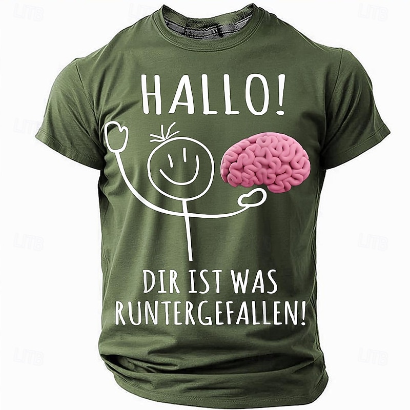 Men's Funny Slang German T Shirt Short Sleeve T shirt 3D Print Crew Neck Shirt Fashion Daily Basic Street Casual Daily Black Blue Green Summer Spring All Seasons Clothing Apparel S M L XL XXL XXXL2