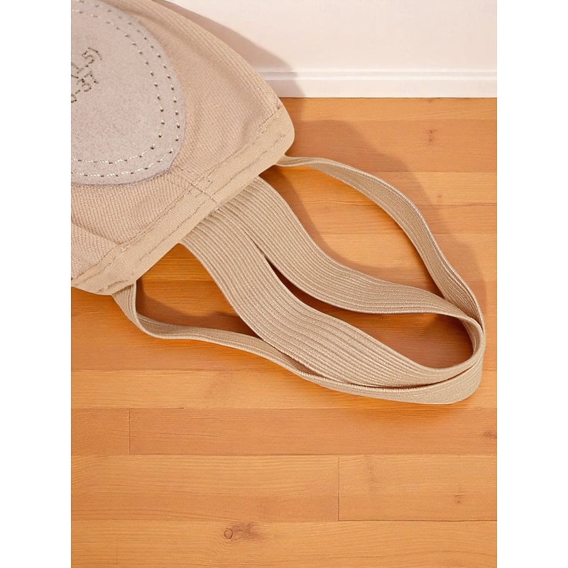 Women's Beige Canvas Ballet Shoes - Professional Dance Slippers with Elastic Straps for Ballet Training and Studio Performance3