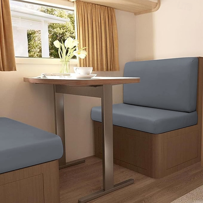 2-Piece Stretch RV Dinette Cushion Covers Milk Silk Sofa Cushion Covers - Perfect for RV Seats, Sofa Pads, and Banquette Cushions - Soft, Durable, and Easy to Install4