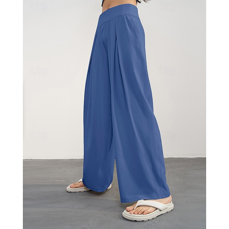 Women's fitness pants Pilates Pants Yoga Pants with Pockets Sun Protection High Waist Gym Pilates Zumba Bottoms Solid Color Black Blue Green Fall Sports Activewear Micro-elastic Loose Fit4