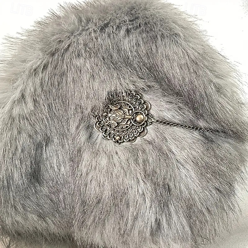 Retro Vintage Medieval Masquerade Faux Fur Shawl Viking Fancy Dress Women's Viking Carnival New Year Masquerade Party & Evening Adults' Shawl Fall & Winter3