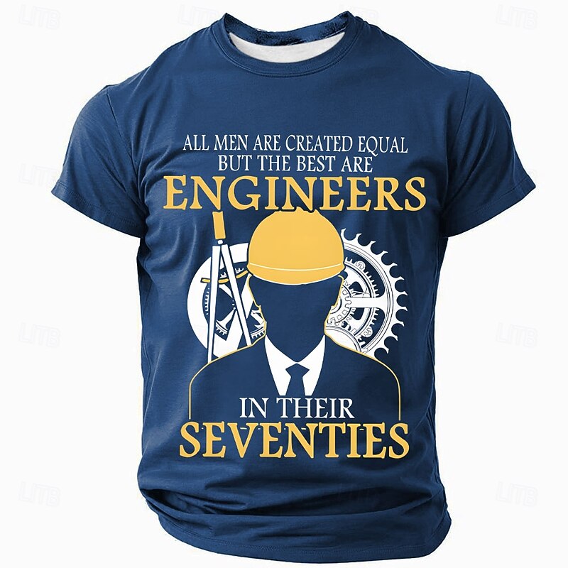 Men's Engineer T-Shirt - Funny Graphic Tee for Engineers In Their Seventies - Work Humor Gift