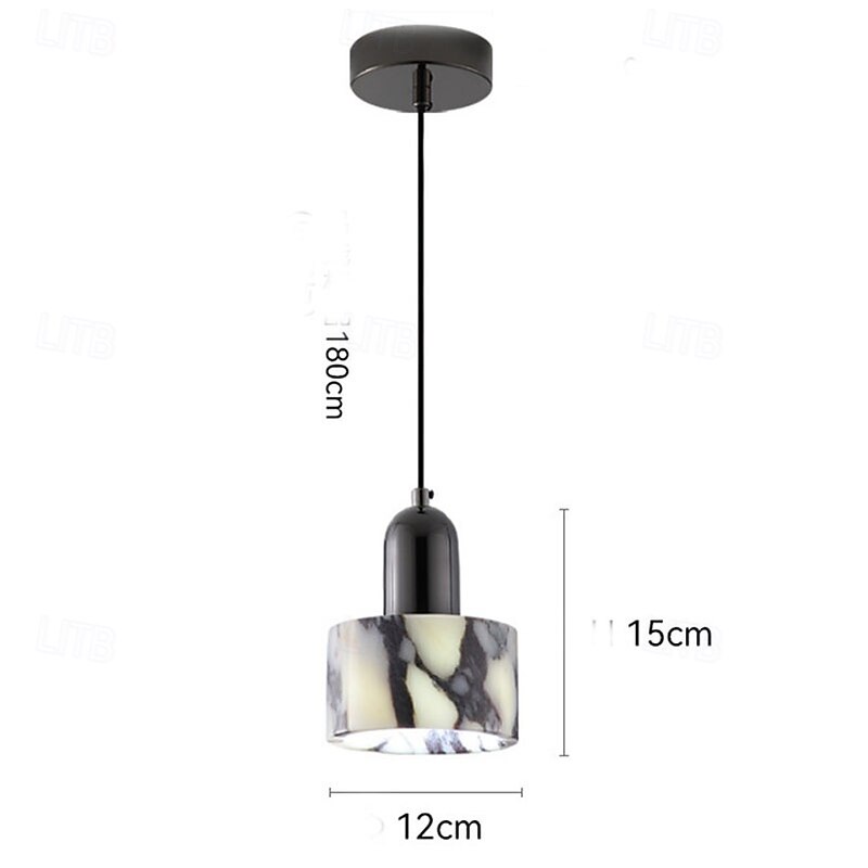 Luxury Round Natural Stone Pendant Lamp Bedroom Bedside LED Chandelier Living Room Home Hanging Lights4