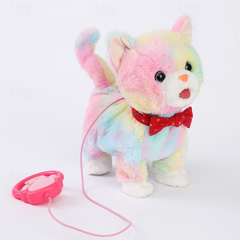 Remote Control Robot Cat Electronic Plush Cat Toy Interactive Toys Walks Singing Stuffed Animal Gift for Girl and Boy Age 3-6 Year Old3
