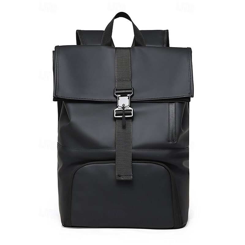 Men's waterproof travel backpack with shoe compartment, Simple roll-top design, Durable oxford fabric, Suitable for school, Gym, Commuting and weekend trips4