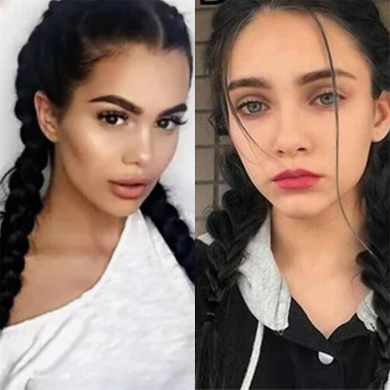 2Pcs Braided Ponytail Extensions with Hair Ties Soft Synthetic Hair Pieces for Women Girls Daily Wear 16 Inch2