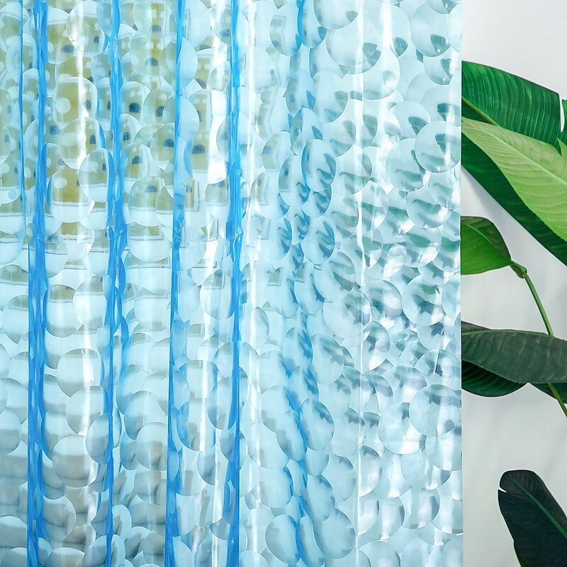 3D PEVA Shower Curtain Liner Waterproof 180x180cm 70"x70" Rustproof Metal Grommet Holes for Bathroom, Heavyweight Fabric, Washable, with Hooks Water Cube Colorful Clear4