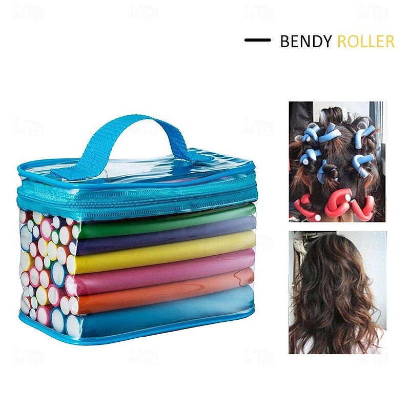 42pcs 7 style Hair Curler Flexi rods Soft Foam Bendy Hair Roller Plastic Hair Curling Magic DIY Styling Stick Tool For Hairstyle