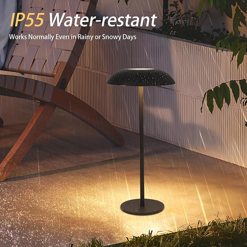 1 Pc Table Lamp Aluminum Metal Rechargeable Desk Lamp With Three Color Infinite Dimming And Soft Light For Eye Protection, Indoor And Outdoor Camping, Reading, Bedside Lighting, Type-C Charging2