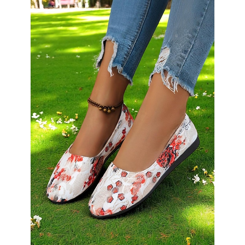 Women's Floral Ballet Flats – Lightweight Casual Round-Toe Shoes for Ladies, Ideal for Strolling in the Park, Spring Picnics and Daily Comfort3