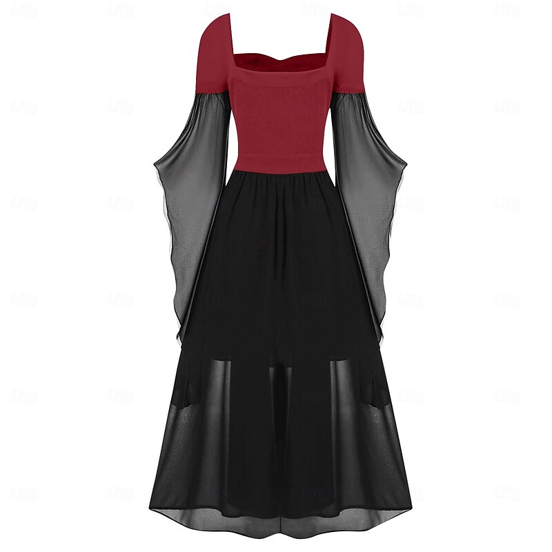 Retro Vintage Punk & Gothic Medieval Dress Witch Fancy Dress Women's Fantasy Steampunk Walpurgis Night Casual Daily Adults' Dress Spring & Summer3