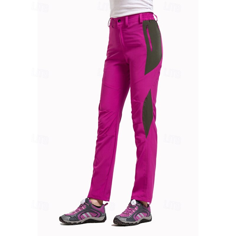 Women's Cargo Pants Slacks Streetwear Casual Full Length Natural Patchwork Patchwork Pocket Comfy Outdoor Comfortable Vacation Weekend Lake blue Fuchsia Fall Regular Fit3