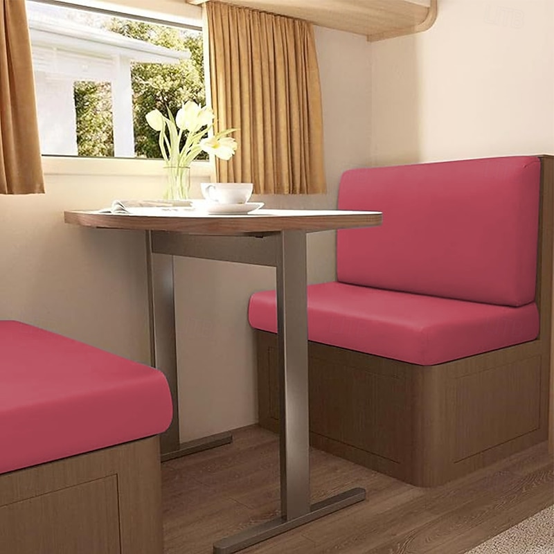 2-Piece Stretch RV Dinette Cushion Covers Milk Silk Sofa Cushion Covers - Perfect for RV Seats, Sofa Pads, and Banquette Cushions - Soft, Durable, and Easy to Install3