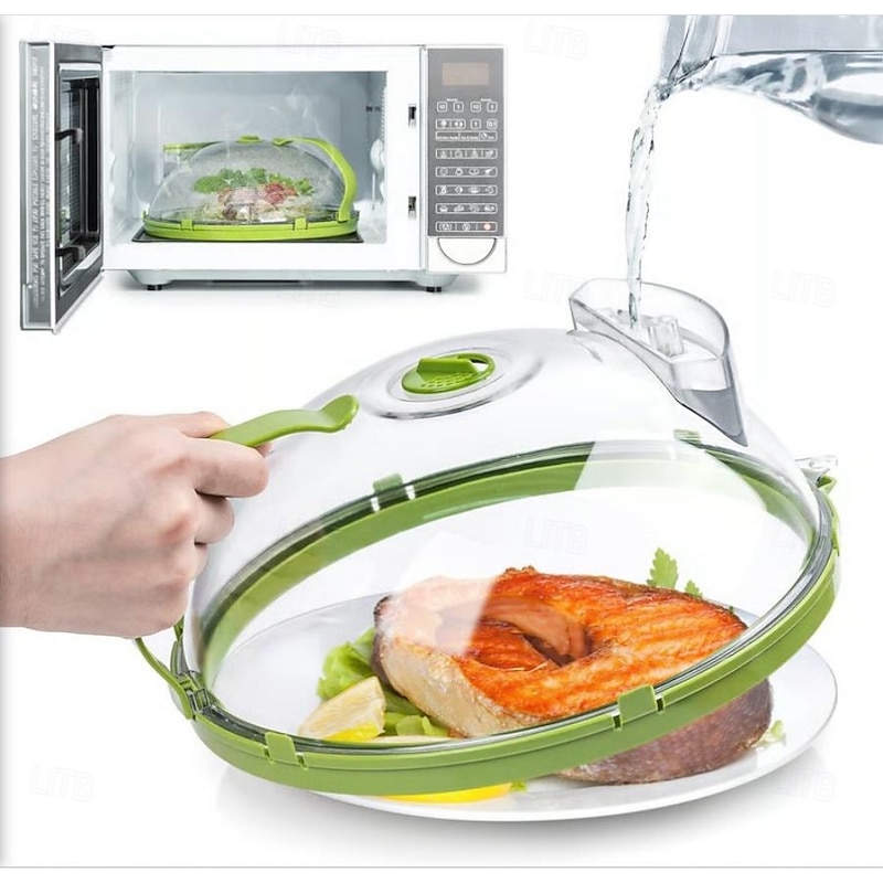 Microwave Cover for Food, High-Temperature Resistant Steam Lid with Water Injection Design, Moisture-Retaining Splatter Guard for Heating and Food Preservation