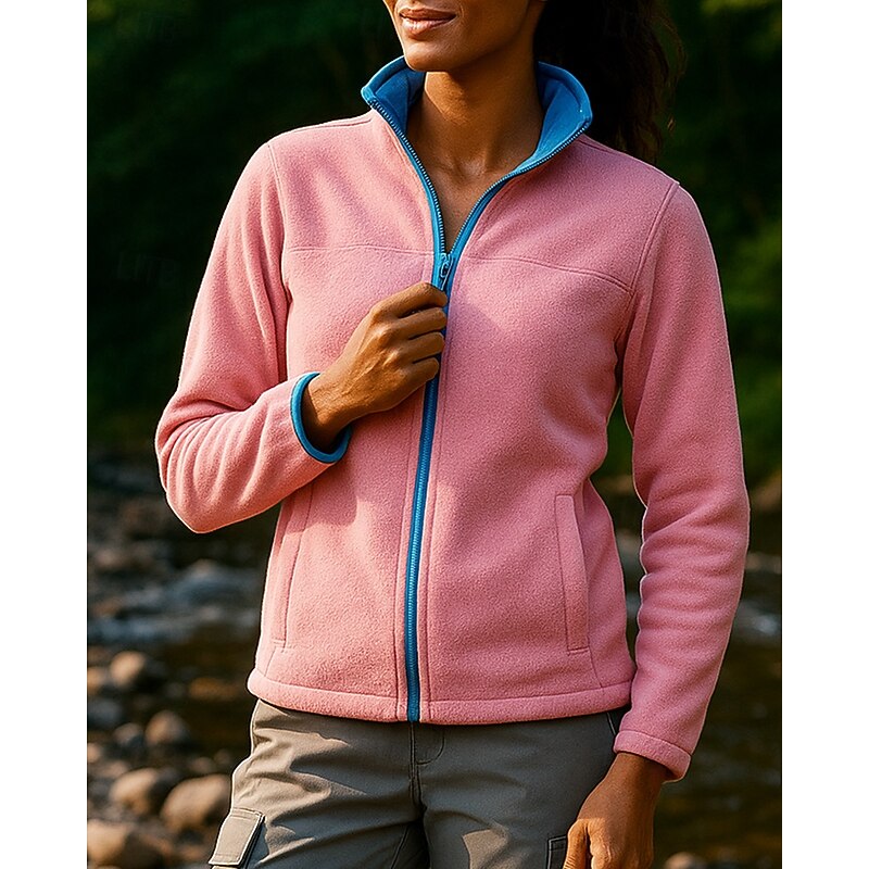 Women's Outdoor Jacket Hiking Jacket Fleece Jacket Winter Outdoor Thermal Warm Top Black Pink Red Blue Purple3