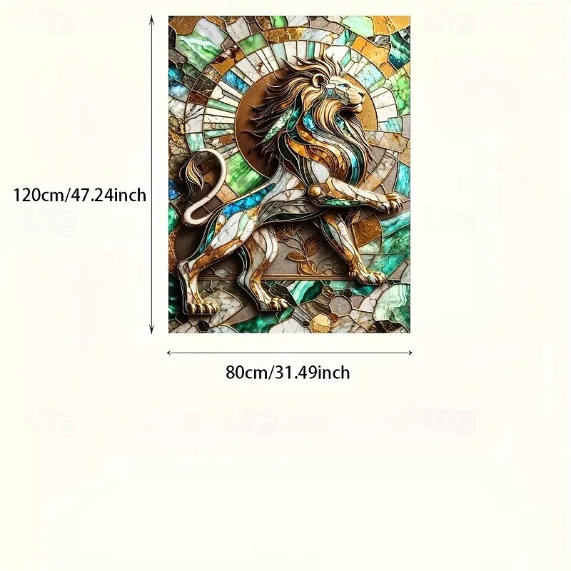 One Piece Frameless Lion Kintsugi Art Canvas Poster Modern Abstract Wall Decoration Other Materials Suitable For Bedroom And Living Room4