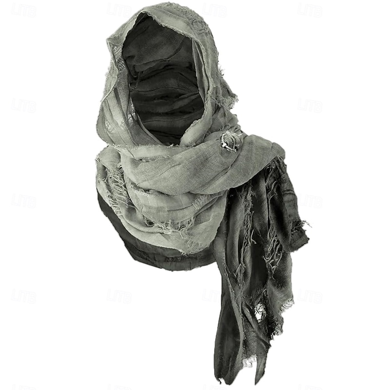 Retro Vintage Medieval Renaissance Scarf Hooded Shawls Viking Ranger Ripped Fancy Dress Men's Women's Unisex Viking Halloween Carnival Performance Party LARP Adults Shawl All Seasons4